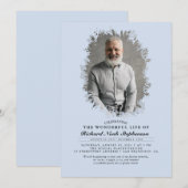 Spring Greenery Foliage Silhouette Funeral Photo Kaart (Voorkant / Achterkant)