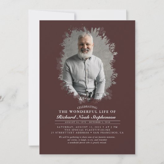 Spring Greenery Foliage Silhouette Funeral Photo Kaart (Voorkant)