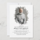 Spring Greenery Foliage Silhouette Funeral Photo Kaart (Voorkant)