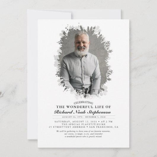 Spring Greenery Foliage Silhouette Funeral Photo Kaart (Voorkant)