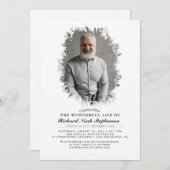 Spring Greenery Foliage Silhouette Funeral Photo Kaart (Voorkant / Achterkant)