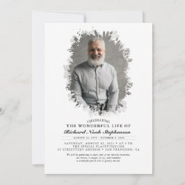 Spring Greenery Foliage Silhouette Funeral Photo Kaart