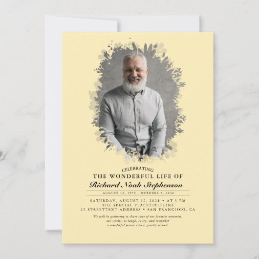 Spring Greenery Foliage Silhouette Funeral Photo Kaart (Voorkant)