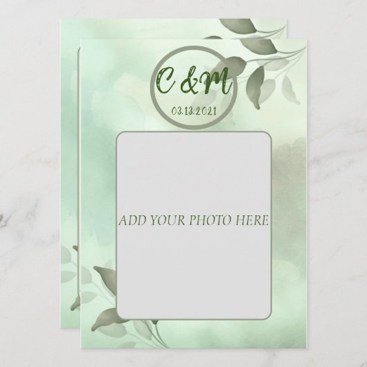 SPRING GREENERY WEDDING INVITATIE IN VIETNAMESE KAART (Voorkant / Achterkant)