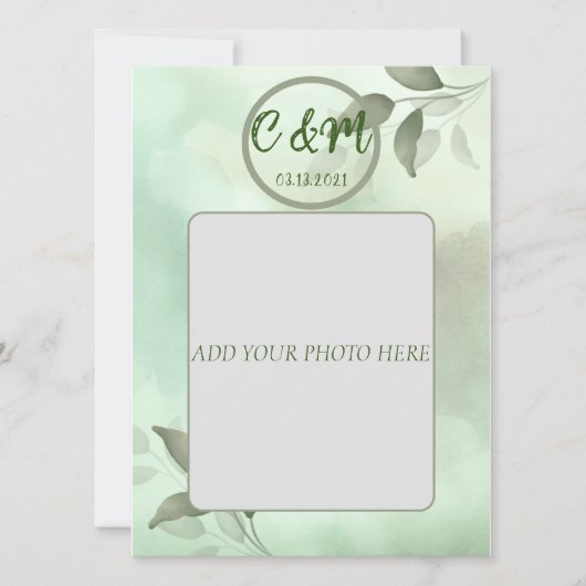 SPRING GREENERY WEDDING INVITATIE IN VIETNAMESE KAART (Voorkant)