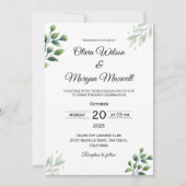 Spring Greenery Wedding Uitnodiging (Voorkant)