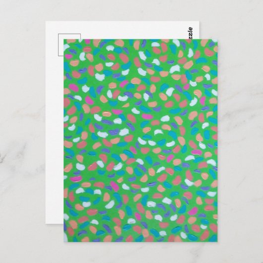 Spring Greens Painterly Art Briefkaart (Voorkant / Achterkant)