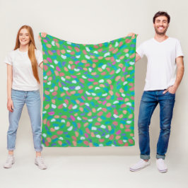 Spring Greens Painterly Art Fleece Deken