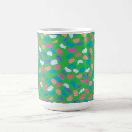 Spring Greens Painterly Art Koffiemok (Center)