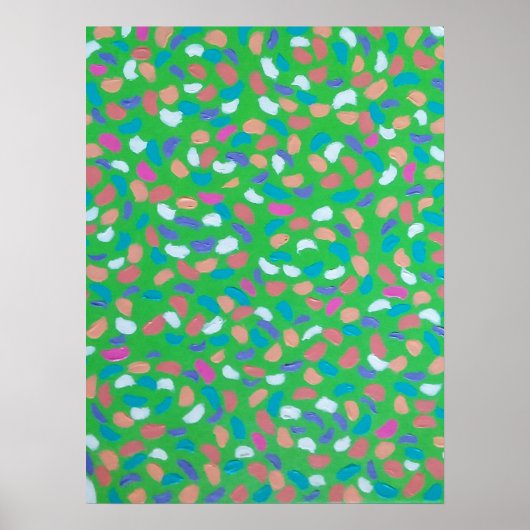 Spring Greens Painterly Art Poster (Voorkant)