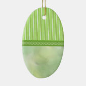 Spring Greens Stripes and Swirls Ei Keramisch Ornament (Rechts)