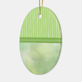 Spring Greens Stripes and Swirls Ei Keramisch Ornament (Links)