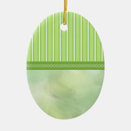 Spring Greens Stripes and Swirls Ei Keramisch Ornament (Voorkant)