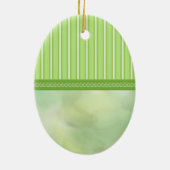 Spring Greens Stripes and Swirls Ei Keramisch Ornament (Achterkant)