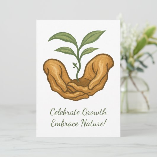 Spring Growth Easter - Earth Day, Plant, Gardening Feestdagenkaart (Staand voorkant)