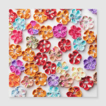 Spring Handmade sewn fabric Flowers Multicolor