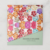 Spring Handmade sewn fabric Flowers Multicolor Afsprakenkaart (Buitenkant ongevouwen)