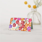 Spring Handmade sewn fabric Flowers Multicolor Afsprakenkaart (Achterkant)