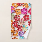 Spring Handmade sewn fabric Flowers Multicolor Bad Handdoek (Handdoek)