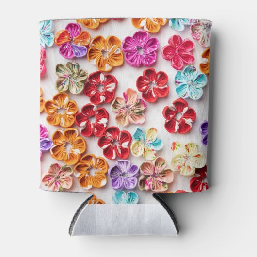 Spring Handmade sewn fabric Flowers Multicolor Blikjeskoeler (Voorkant)