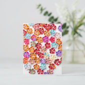 Spring Handmade sewn fabric Flowers Multicolor Briefkaart (Staand voorkant)
