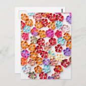 Spring Handmade sewn fabric Flowers Multicolor Briefkaart (Voorkant / Achterkant)
