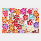 Spring Handmade sewn fabric Flowers Multicolor Inpakpapier Vel (Voorkant 3)