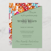 Spring Handmade sewn fabric Flowers Multicolor Kaart (Voorkant / Achterkant)