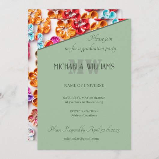 Spring Handmade sewn fabric Flowers Multicolor Kaart (Voorkant / Achterkant)