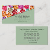 Spring Handmade sewn fabric Flowers Multicolor Klantenkaartje (Voorkant / Achterkant)