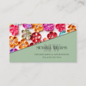 Spring Handmade sewn fabric Flowers Multicolor Klantenkaartje (Voorkant)