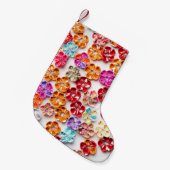Spring Handmade sewn fabric Flowers Multicolor Kleine Kerstsok (Voorkant (Hangend))