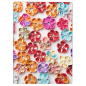 Spring Handmade sewn fabric Flowers Multicolor Klembord (Achterkant)
