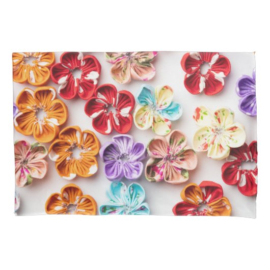 Spring Handmade sewn fabric Flowers Multicolor Kussensloop (Voorkant)