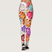 Spring Handmade sewn fabric Flowers Multicolor Leggings (Achterkant)