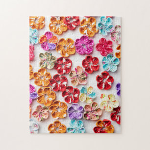 Spring Handmade sewn fabric Flowers Multicolor Legpuzzel