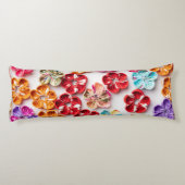Spring Handmade sewn fabric Flowers Multicolor Lichaamskussen (Achterkant)