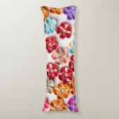 Spring Handmade sewn fabric Flowers Multicolor Lichaamskussen (Voorkant Verticaal)