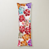 Spring Handmade sewn fabric Flowers Multicolor Lichaamskussen (Achterkant (Verticaal))