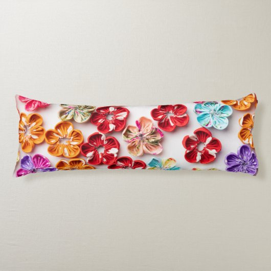 Spring Handmade sewn fabric Flowers Multicolor Lichaamskussen (Voorkant)