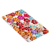 Spring Handmade sewn fabric Flowers Multicolor Magneet (Rechterzijde)