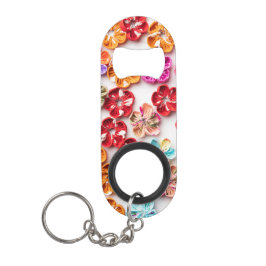 Spring Handmade sewn fabric Flowers Multicolor Mini Flessenopener