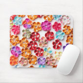 Spring Handmade sewn fabric Flowers Multicolor Muismat (Met muis)