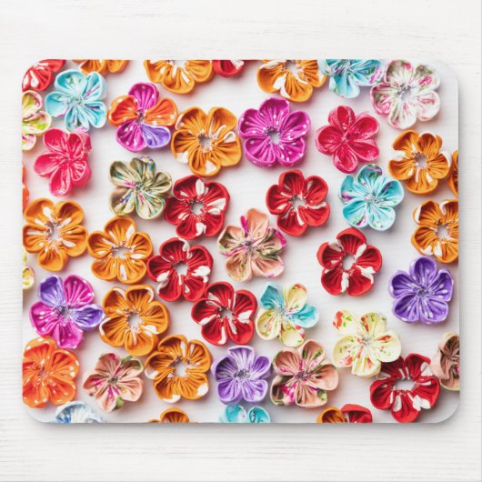 Spring Handmade sewn fabric Flowers Multicolor Muismat (Voorkant)