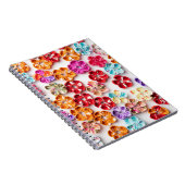 Spring Handmade sewn fabric Flowers Multicolor Notitieboek (Rechterzijde)