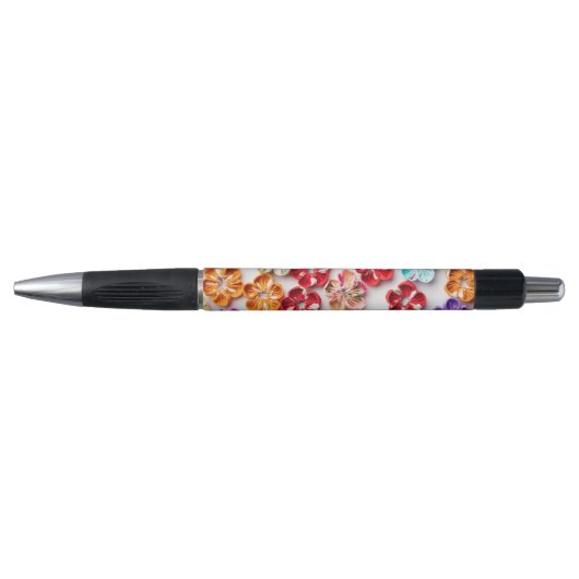 Spring Handmade sewn fabric Flowers Multicolor Pen (Voorkant)