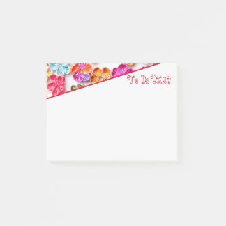 Spring Handmade sewn fabric Flowers Multicolor Post-it® Notes