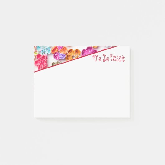 Spring Handmade sewn fabric Flowers Multicolor Post-it® Notes (Voorkant)