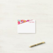 Spring Handmade sewn fabric Flowers Multicolor Post-it® Notes (Op bureau)