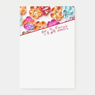 Spring Handmade sewn fabric Flowers Multicolor Post-it® Notes